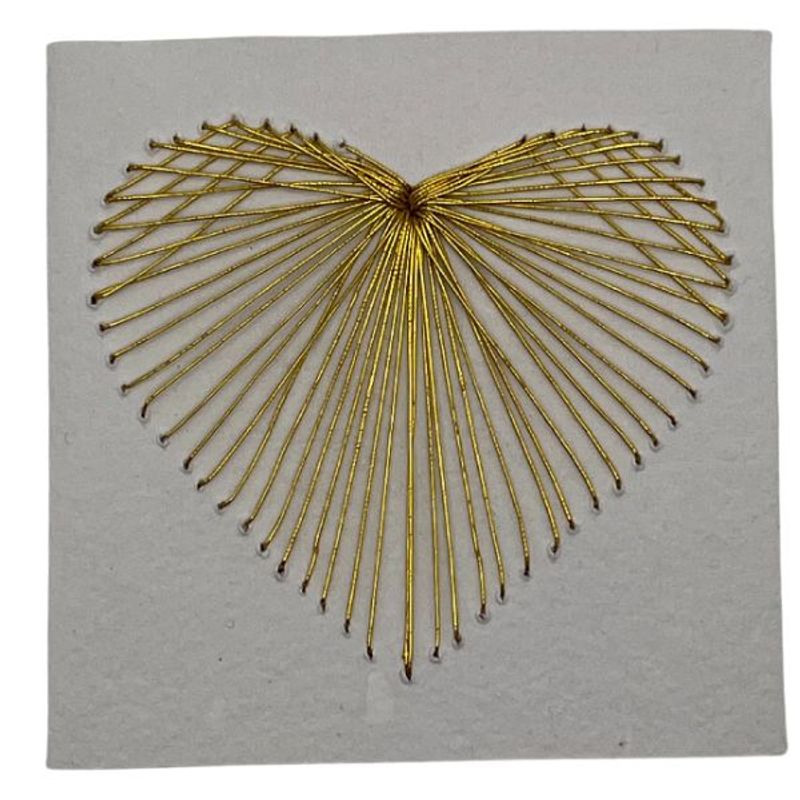 Gold heart thread kort